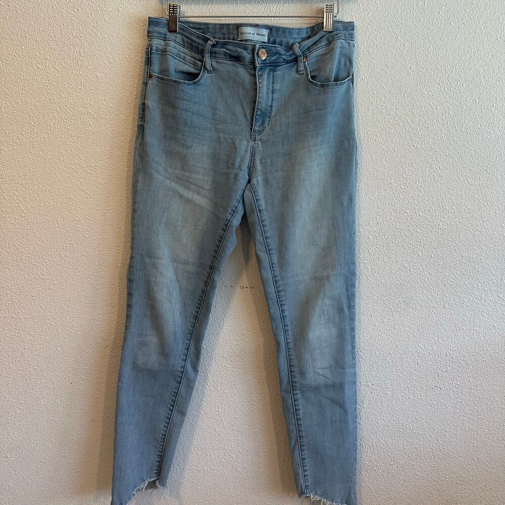 Articles of Society Fringe-Hem Faded Jeans, Size 10 - Picture 8 of 10